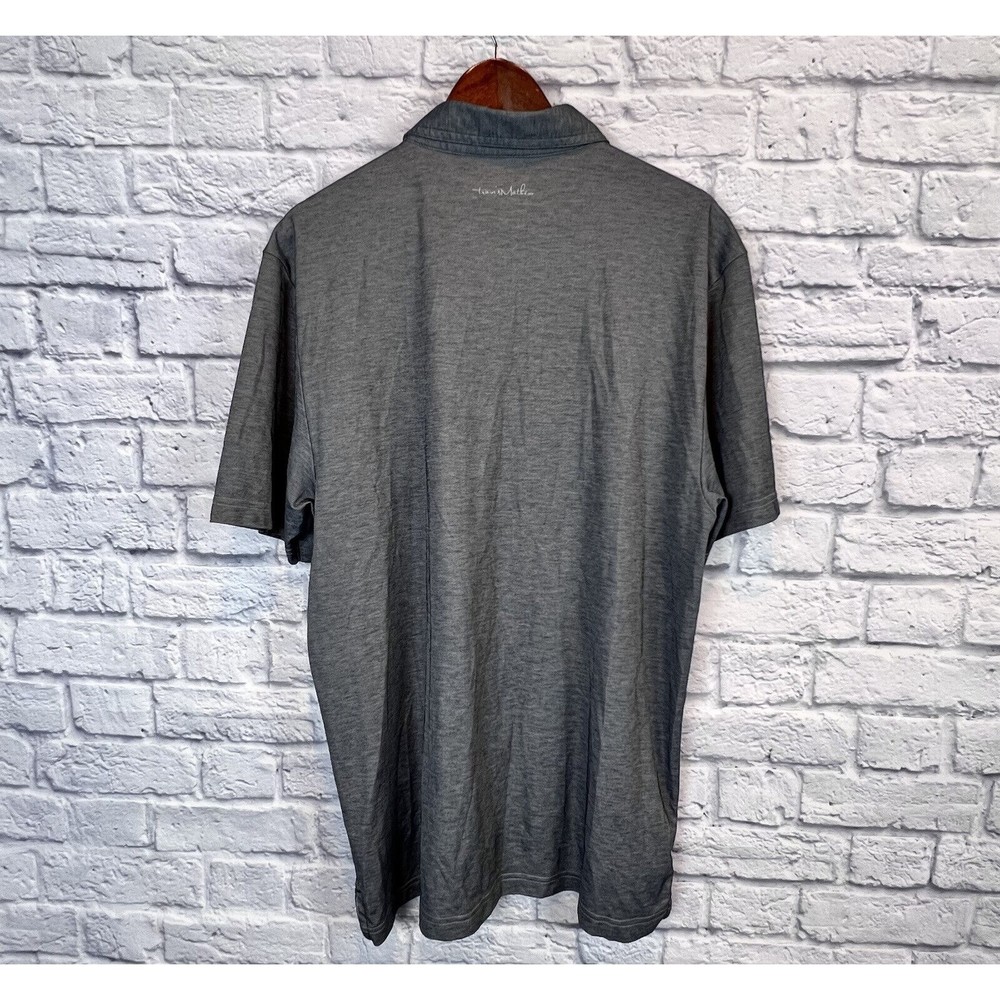 Travis Mathew Men's Four Button Gray Short Sleeve Golf Polo Shirt Logo‎ Size XL - Picture 3 of 7